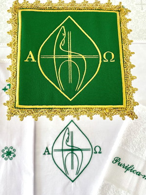 Alfaias cordeiro alfa omega - verde - litua