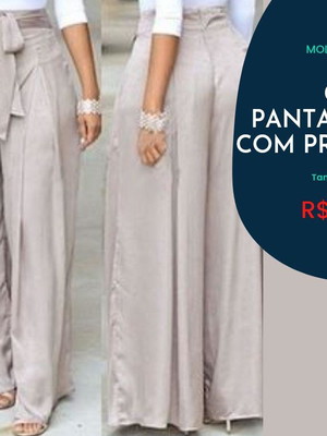 Molde calça pantalona com pregas