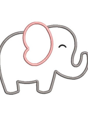 Matriz de bordado elefante com aplique