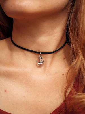 Gargantilha ancora - choker ancora