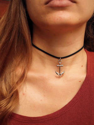 Gargantilha ancora - choker ancora