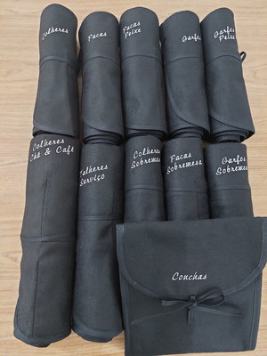 Porta talher em feltro para faqueiro - cor preto