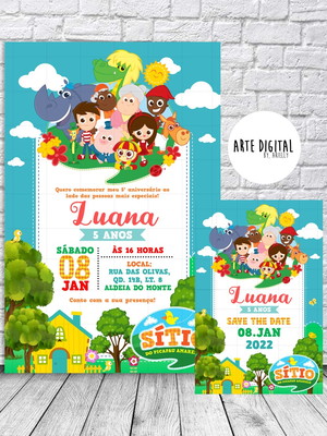 Convite virtual + save the date, sítio do pica-pau amarelo