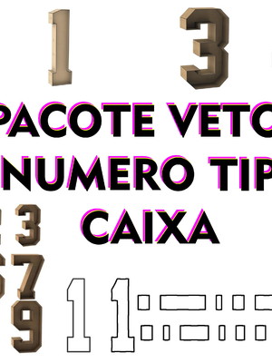 Pacote vetores numeros 3d mdf cnc laser router corte