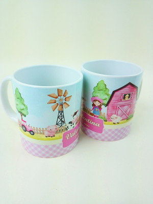 Caneca porcelana personalizada fazendinha