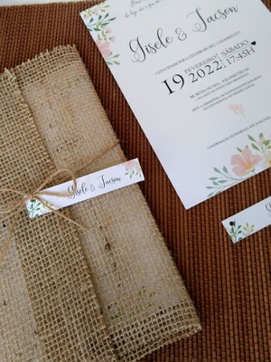 Convite rustico de casamento