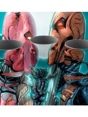 Caneca exterminador (deathstroke): red hood vs. deathstroke