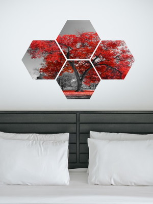 Quadro hexagonal decorativo arvore da vida