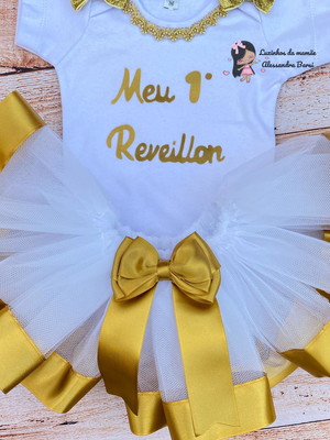 Body bebê réveillon body de luxo ano novo body bebê menina