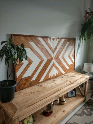 Quadro de madeira - mosaico | wood art | marchetaria