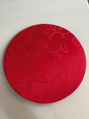 Kit com 6: capa de sousplat vermelho - tecido brocado
