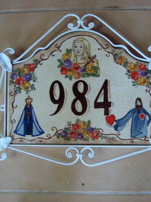 Placa de numero para casa com ferragem
