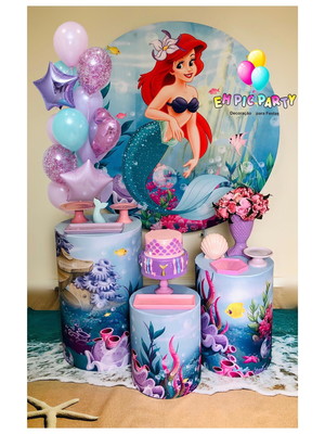 Decoração ariel pequena sereia (locação pegue e monte)
