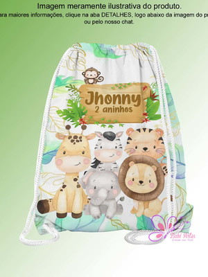 Mochilinha personalizada safari aquarela