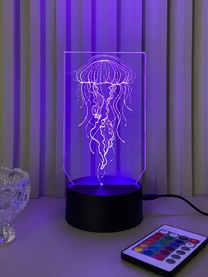 Luminária mesa/bancada em acrílico led 16 cores - água viva