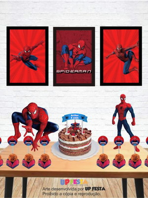 Kit festa decoração só um bolinho - homem aranha 50 pcs