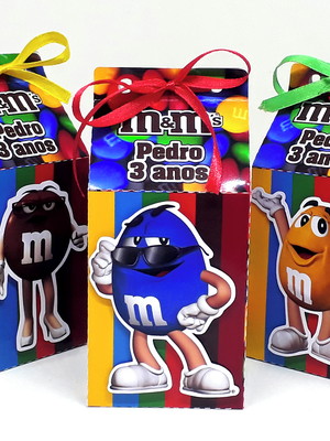 Kit 14 caixas milk m&m com aplique 3d