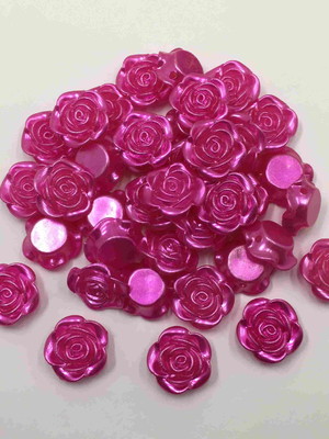 Flor com furo passante pink abs 1,8cm 15 unidades