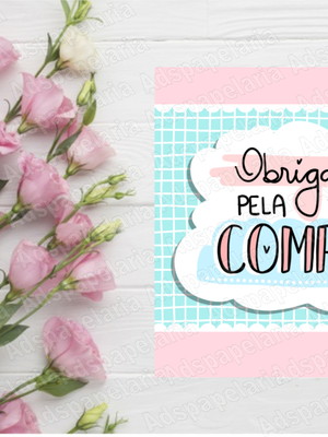 Tags obrigada pela compra agradecimento cliente