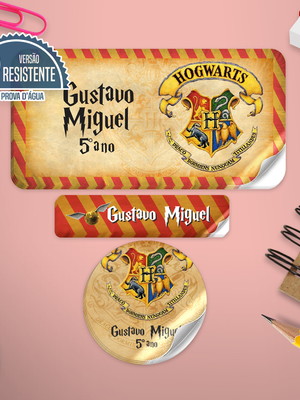 Etiqueta escolar harry potter 120unid vinil