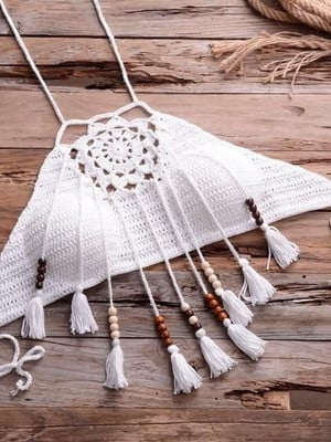 Cropped de crochê branco