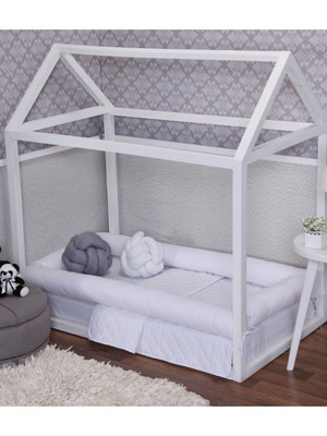 Kit cama montessoriano solteiro branco 4peças