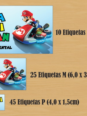 Kit de adesivo escolar vinil - mário kart deluxe