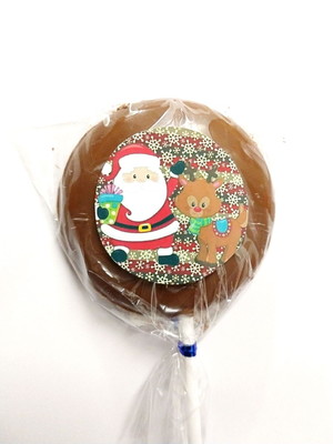 Pirulito de chocolate natal papai noel