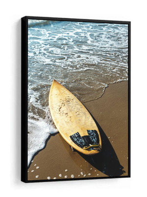 Quadro decorativo praia mar prancha surf paisagem moldura