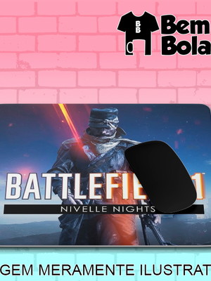 Mousepad battlefield 1 nivelle nights capa jogo retângular
