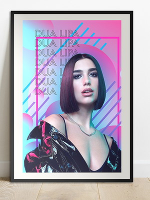 Quadro placa mdf poster dua lipa