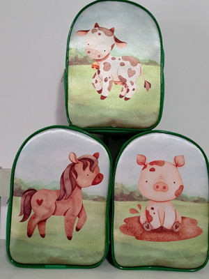 Mochila fazendinha aquarela