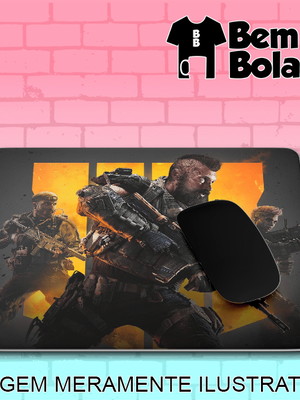 Mousepad call of duty black ops 4 capa jogo retangular