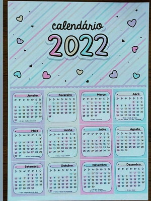 100 calendarios fofos pronta entrega 2022