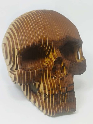 Caveira busto 3d mdf cru