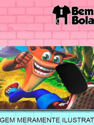 Mousepad crash bandicoot capa game jogo retangular