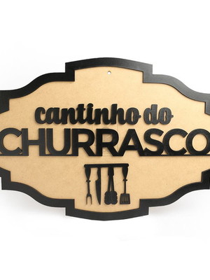 Placa decorativa cantinho do churrasco madeira mdf