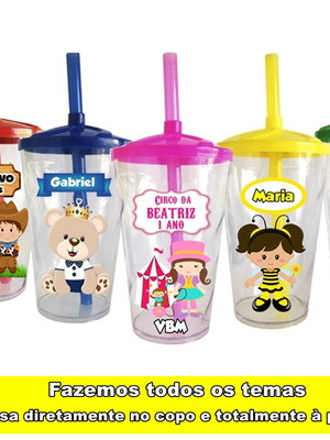 Copo twister personalizado 400ml lembrancinha festa infantil