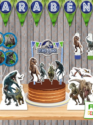 Kit festa m dinossauros jurassic world - jurassic park