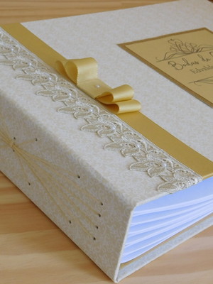 Álbum de fotos costura longstitch bodas de ouro 45