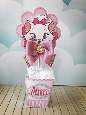Cachepô com topper gatinha marie