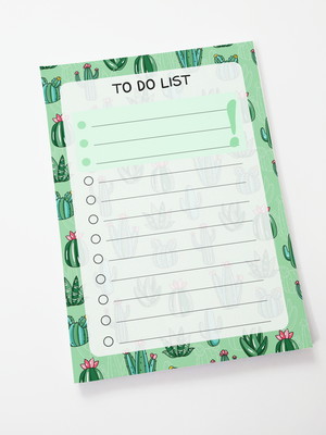 Bloquinho to do list - cactus