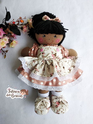 Boneca de pano negra 30 cm