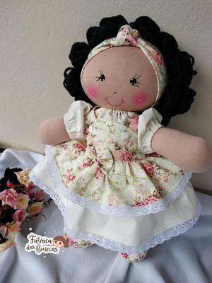 Boneca de pano negra 40 cm( unidade)