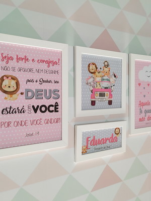 Kit quadros infantis safari menina