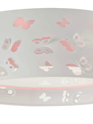 Luminária infantil plafon borboletas duplo rosa 40x16 4382