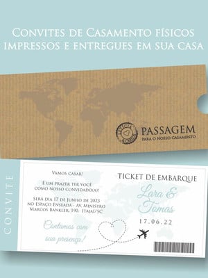 Convites de casamento | passagem aérea | mirtilo