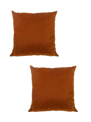 Kit 2 capas de almofada veludo liso terracota