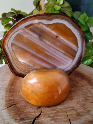Chapa de agata natural com base em madeira