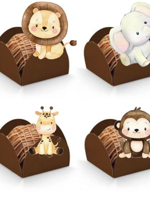 100 forminhas com apliques safari